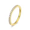 OEVAS 1.5MM Real Moissanite Band Ring White Gold S925 Silver for Women Sparkling Anniversary Gifts