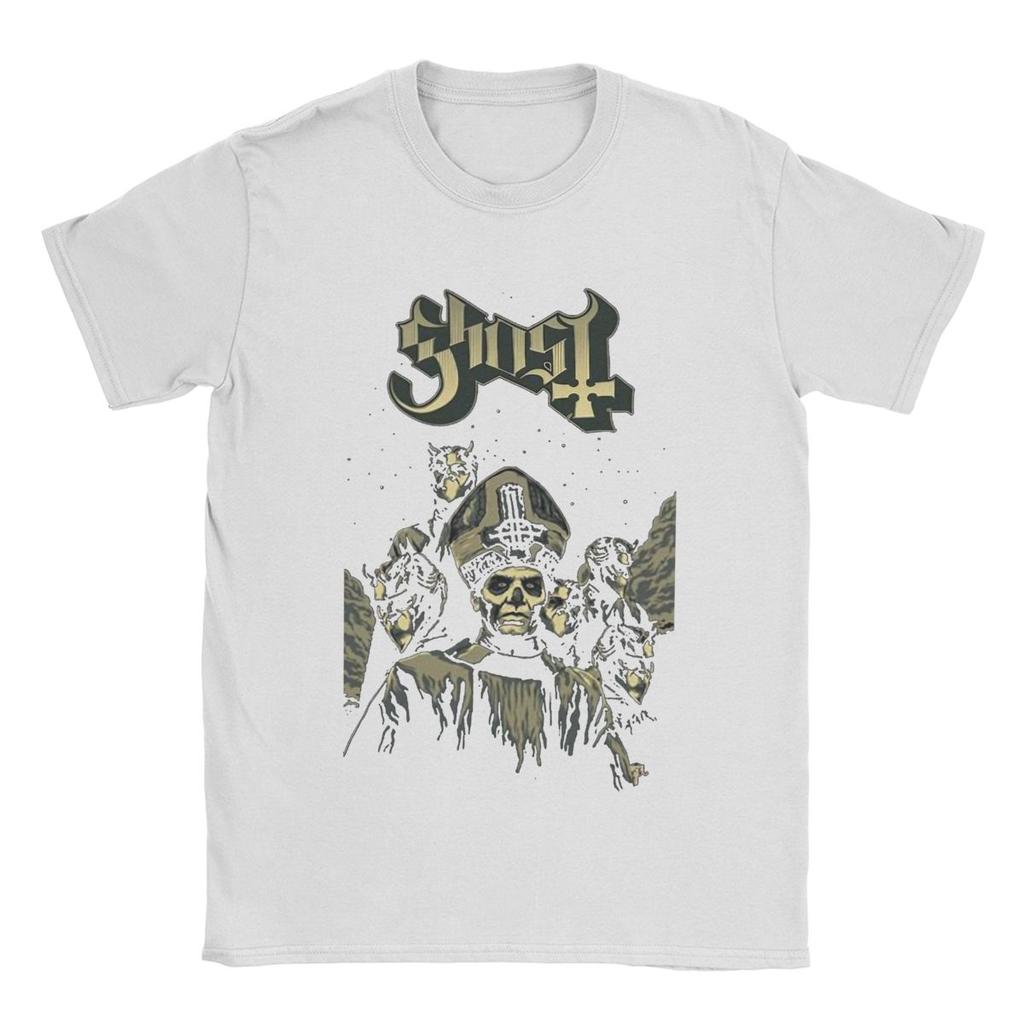 Ghost Band Men T Shirts Vintage Tee Shirt Short Sleeve Crew Neck T-Shirt Cotton Graphic Tops