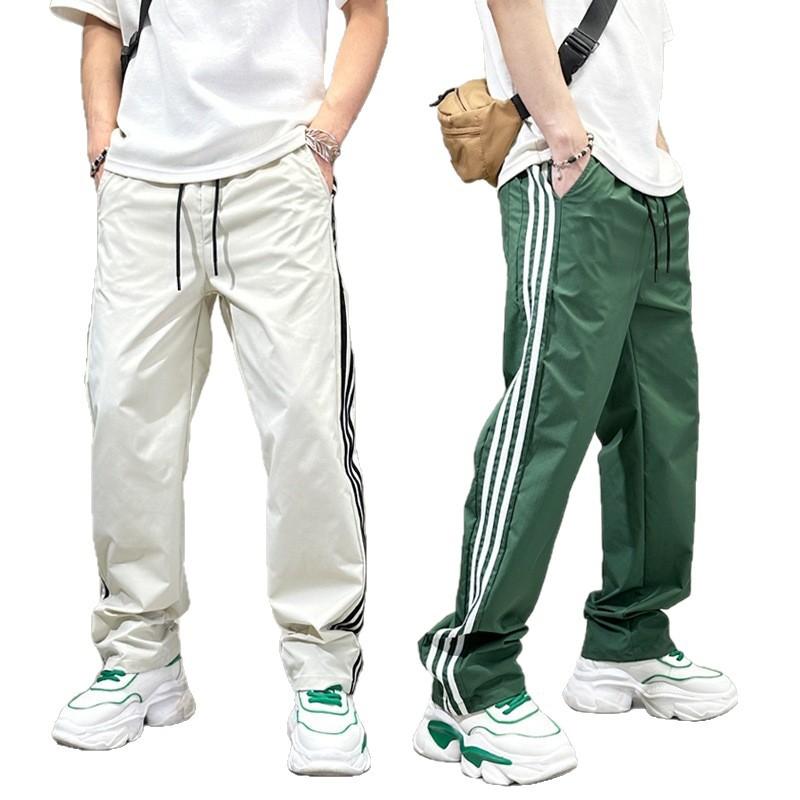 Sommer neue gestreifte schnelltrocknende lässige Hose Herren trendige Marke lockere lässige gerade Sporthose