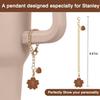 Accessories for Stanley Cup Set,2Pcs Flower Straw Cover Caps 10mm Reble Brown Straw Toppers,1Pcs Cute Handle Charm and 1Pcs Silicone Boot Sleeve for