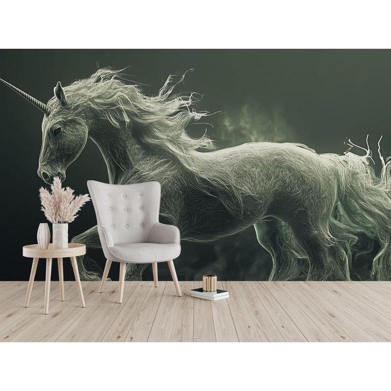 Mysterious Ghost Unicorn tapestry 75x100 чёрный