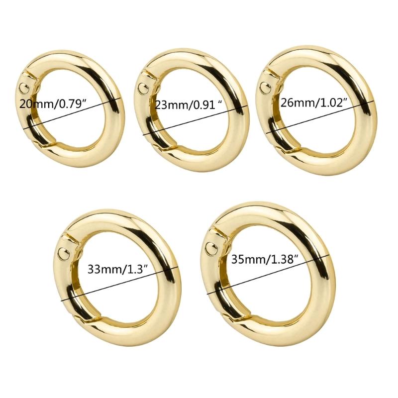 10 Pack Spring Rings Round Hook Accessories DIY Crafts Supplies Alloy Material for Jewelry Making and Bag Embellishments