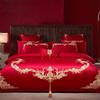 High-End Long-Staple Cotton Wedding 4Pcs Set Chinese Wedding Wedding Kit Big Red Embroidery Pure Cotton Wedding Bedding