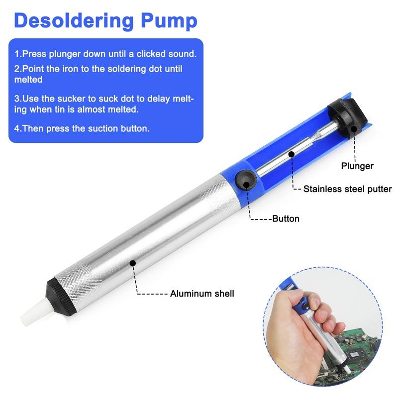 Desoldering Gun Remove Waste Tin Residue Soldering Iron Solder Desoldering Auxiliary Tool Manual Non-slip Desoldering Tool
