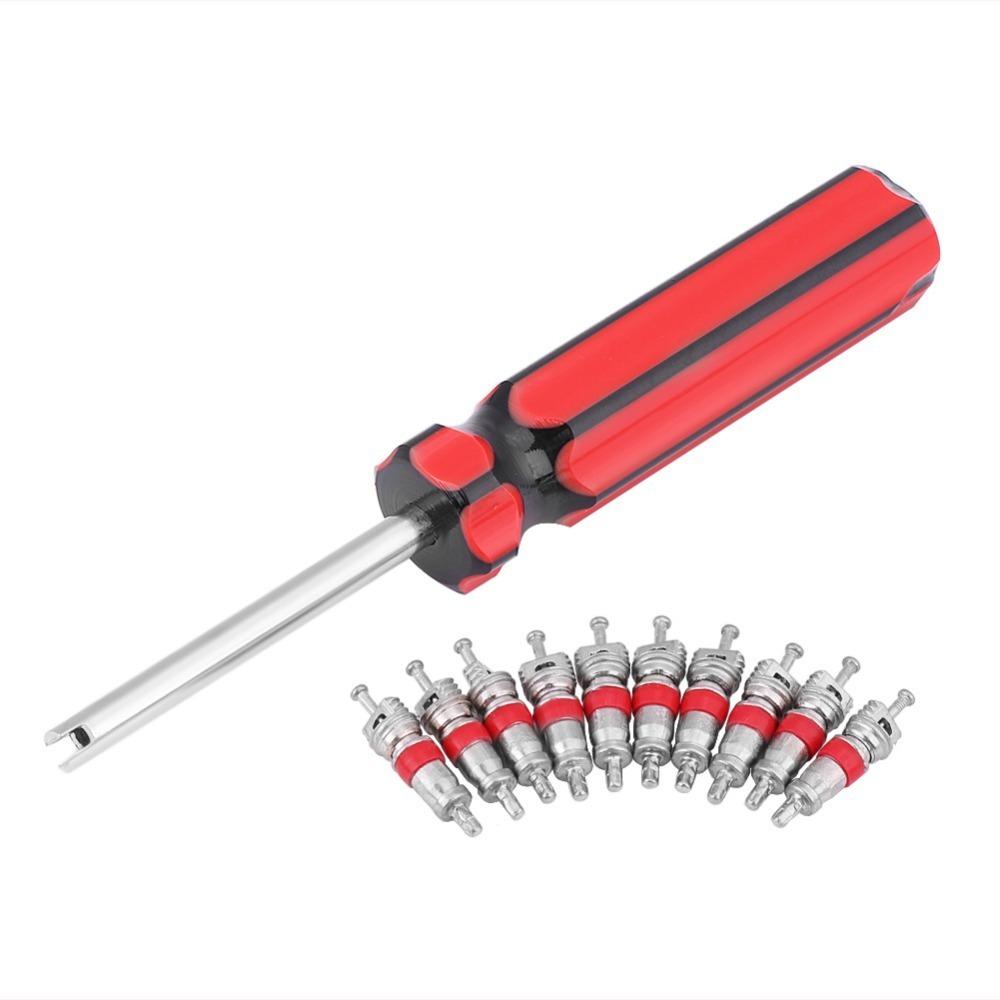 11PCS Screwdriver Style Tire Valve Core Tool Universal Valve Stem Remover  Automotive Tire Repair