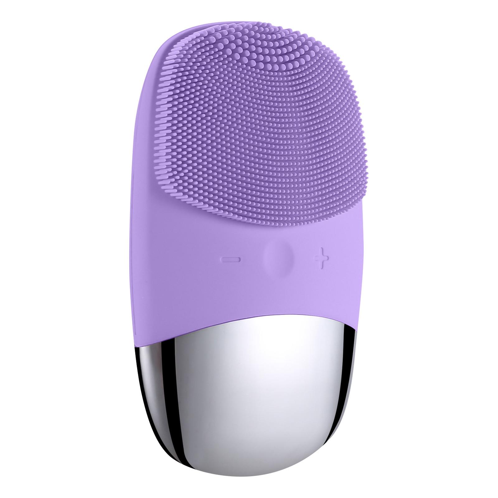 Силиконовое очищающее средство для лица с квадратной зарядкой, электрическое очищающее средство для лица, трансграничный массаж лица и красота фиолетовый
