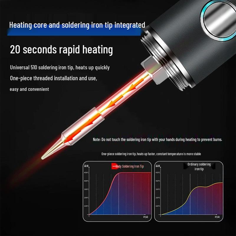 Wireless USB Smart Electric Soldering Iron Set with Digital Display for Home Repair and Welding.