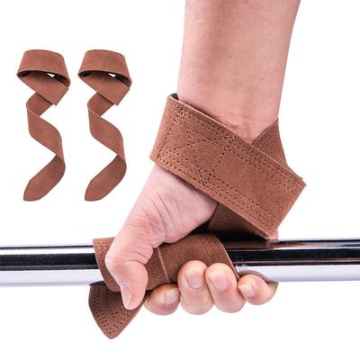 Handgelenkgurte aus Leder zum Gewichtheben, Klimmzugbänder, Fitness-Bodybuilding-Training, Fitnessstudio-Hebebänder mit Rutschfester Beschichtung, 1 Paar Gewichthebergurte