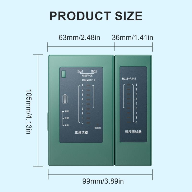 Ethernet Cable Mapper and Telephone Continuitys Cable Tester for RJ45 RJ11 RJ12 CAT5 CAT6 POE Networking Testing Tool