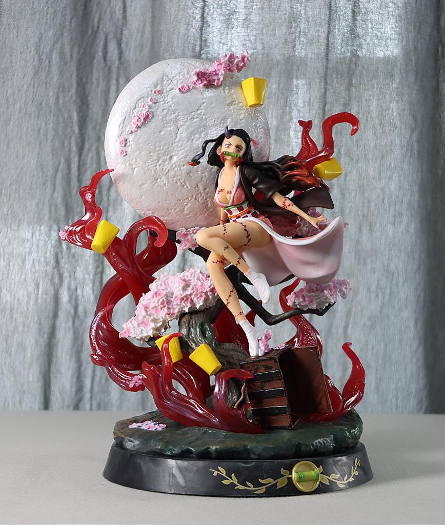 Demon Slayer Figures Kamado Nezuko Anction Figure GK Dolls 30cm Blood Demo Art Anime Figur Kawai Collect PVC Model Toys Gift