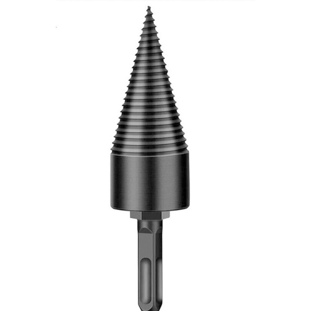 Burghie Despicător Lemn 4 Buc. Coadă Hexagonală Mâner Rotund Burghiu pentru Lemn de Foc Burghiu Greu Con Șurub