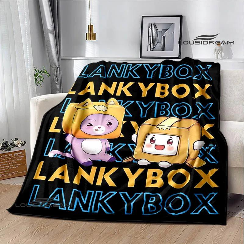 Lankybox Foxy Boxy cute Printed blanket picnic blanket Flannel Warm blanket Soft Cozy Blanket Home travel blanket Birthday Gift