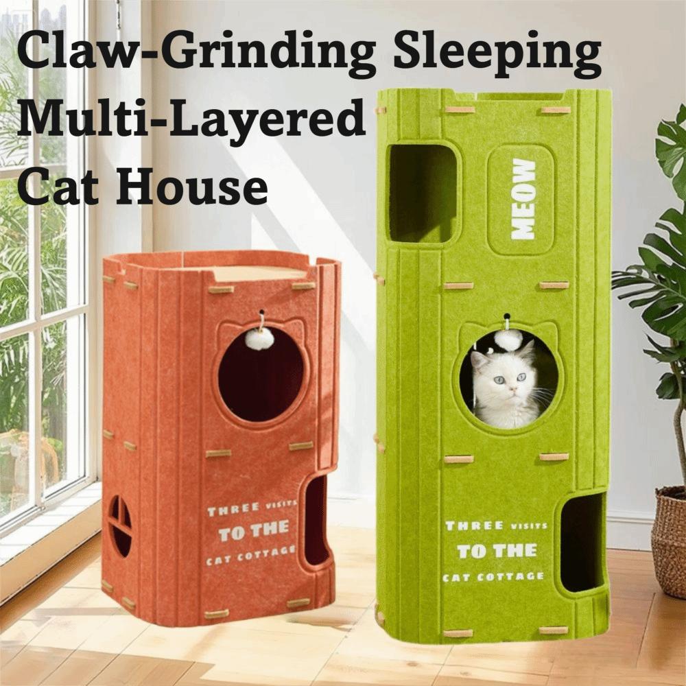 2 Floors/3 Floors Cat House All-in-one Cat Bed Creative Cat Castle House  Cat Sleeping/scratching