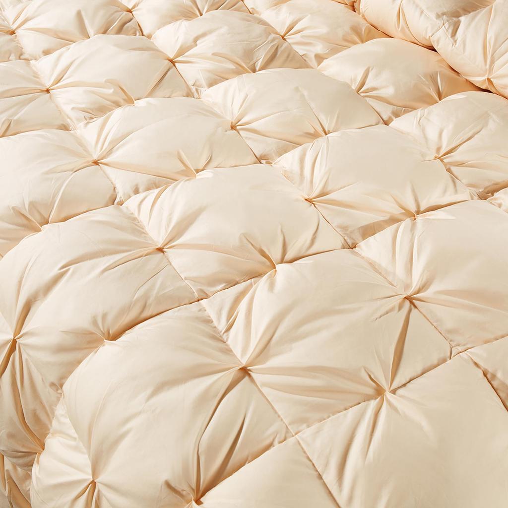 Court Style Soft Silk Twist Solid Color Down Quilt Shell - Silent Semi-Finished Version