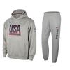 Nike USA Basketball Loose Comfortable Sweat-Wicking Hoodie With Drawstring And Mid-Waist Cuffed Joggers Casual Sports Set FQ0308-063+FQ0309-063