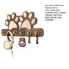 Wall Hook with Dog Paw Shape Key Holder Wood with Anti-Rust Metal Hooks Organizer for Keys Pet Leashes Scarves Small Items