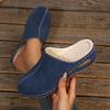 Large-size Fleece Thickened, Comfortable and Warm Design Toe Toe Home Shoes