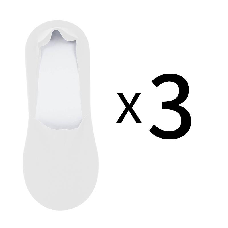 3 Pairs of Summer Breathable Invisible Boat Socks Non-slip Men's Ice Seamless Silicone Low Cut Short Invisible Socks