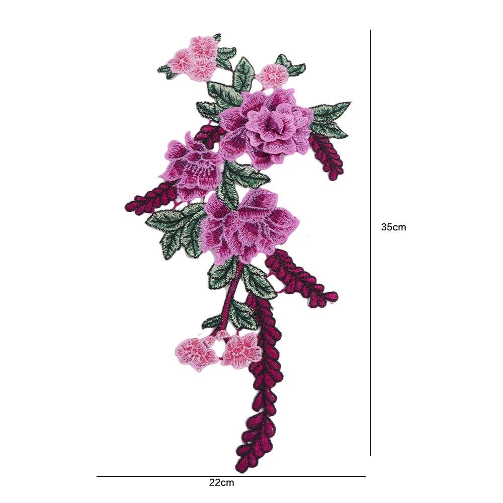 Artistic DIY Badge Cheongsam Rose Peony Flower Trimmings Clothes Accessories Applique Embroidery Patch