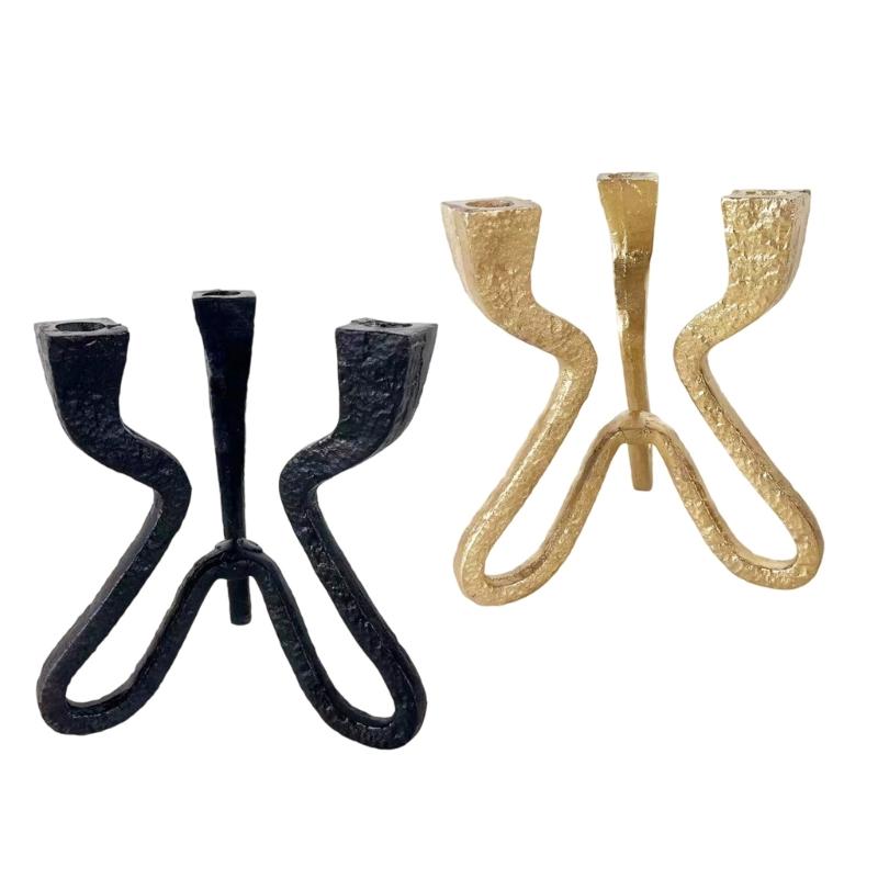 Candlestick Holders Iron Metal Taper Candle Holders Decorative Candle Stands 3 Arm Candelabra for Home Decorations