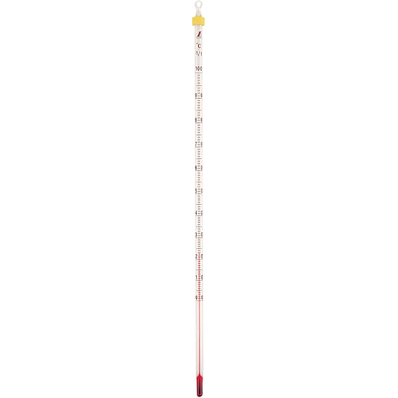 Shinwa Sokutei H-5S Rod Thermometer, Alcohol (Red Solution), 0-100°C, 30cm, Single Unit, 72749