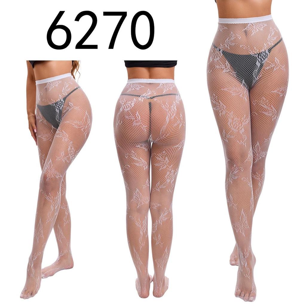 "Black Fishnet Pantyhose with Hollow Suspender Design"