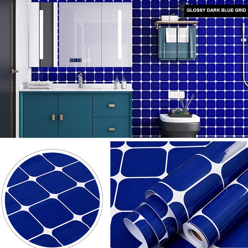 0.4x2M Kitchen Stove Countertop Waterproof Oil-proof Stickers Self-Adhesive Wallpaper Cabinet Door White Lattice Decorative Film