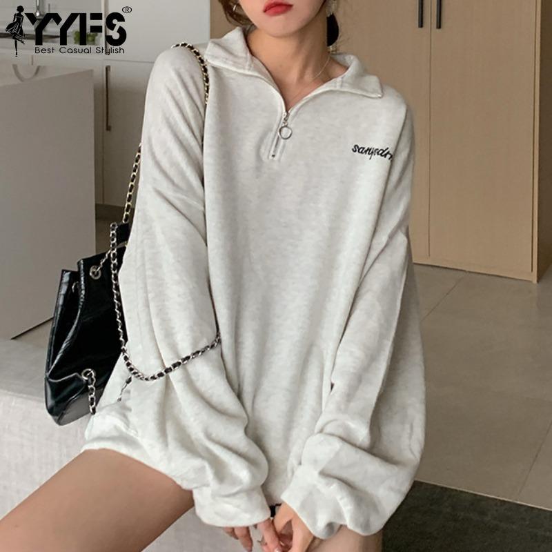 

YYFS Жіноча мода, повсякденна весна-осінь, блузки та сорочки з довгим рукавом у формі поло XL рожевий