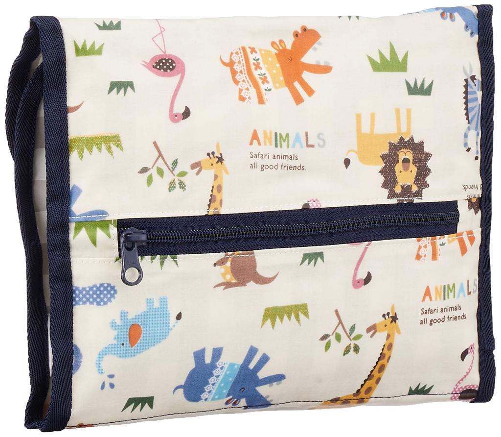 COLORFUL CANDY STYLE Diaper Pouch for Diaper Changes and Made In Animal March Across the Savanna B1403500 (Tri-Fold) Outings, Japan, (Scarlet,