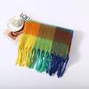 Autumn and winter new style warm pull hair color grid scarf fashionable versatile outer