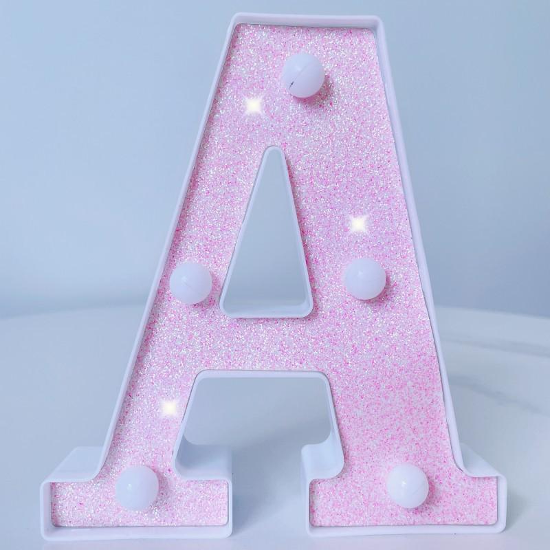 Pink LED Letter Light for Celebrations and Proposals