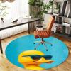 1PC Duck Sunglasses Office Round Area Rug, Under Office Chairs Bedroom Living Room Home Decor,Carpet for Office, -1110257