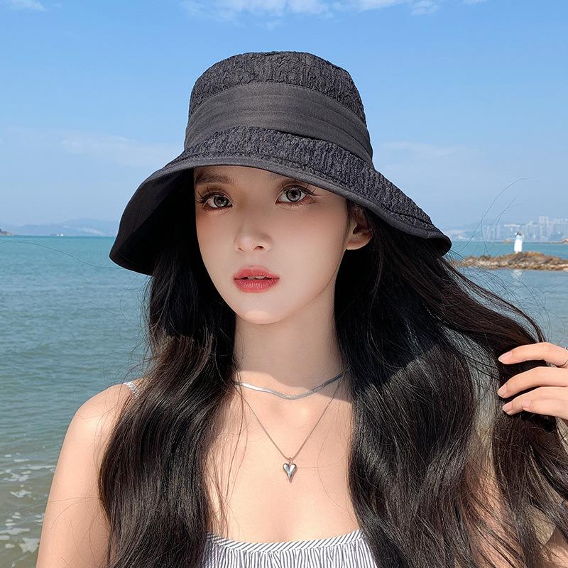 Hat Women's Spring and Autumn Summer Sunshade Sun Hat Fashion Bow Bucket Hat