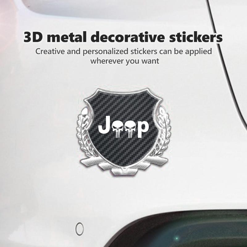 For Jeep Car Wheat Badge Sticker Window Metal Decoration Stickers Auto Accessories Cherokee Wrangler JK Gladiator Compass