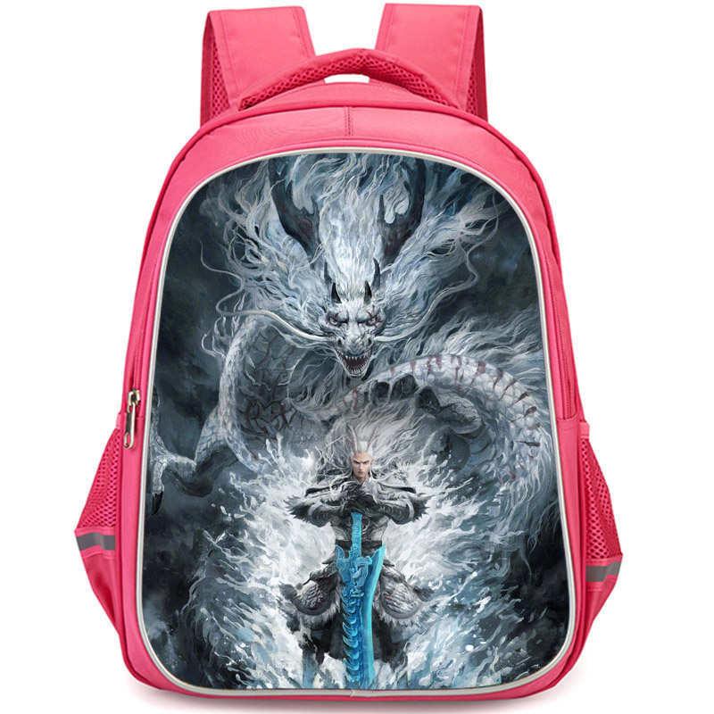 Nezha 2 Mo Tong Nao Hai Ao Bing Girls School Backpack Lightweight Oxford Bookbag Large Capacity For Elementary Students