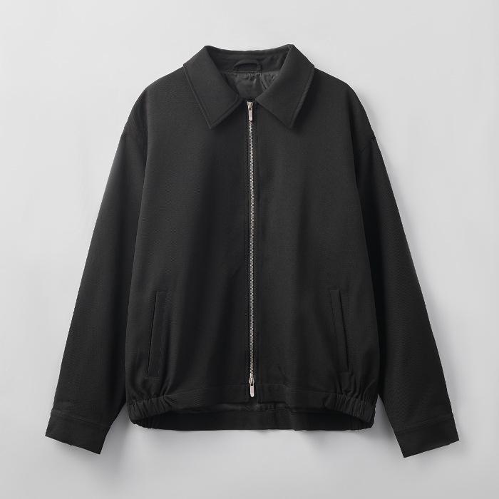 Men’s 2025 Black Casual Double Zipper Lapel Jacket