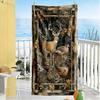 Deer Beach Towel Soft Durable Quick-Dry Comfortable Lightweight Perfect for Traveling Yoga Camping and Swimming