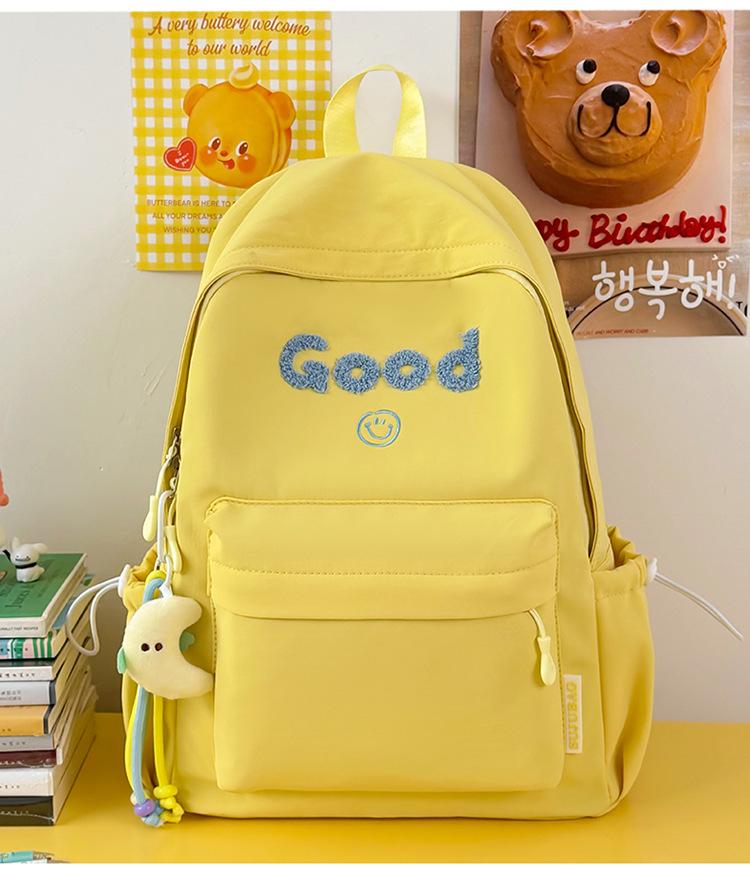 Schoolbag milk huhu gentle naked pink letter embroidered backpack fresh and sweet wind student party trip cute little backpack