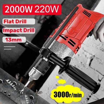 3000RPM 2000W Elektrikli El Darbeli Matkap Düz Matkap Tabancaları El Matkapları Anahtarı Ölçme Ölçeği ile Tork Sürücü