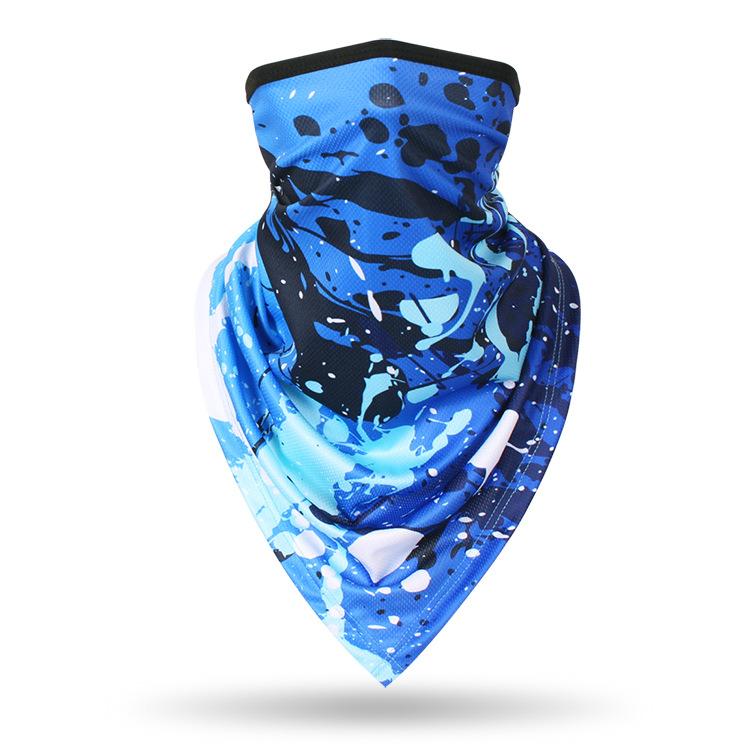 Summer UV Protection Cycling Triangle Face Mask Neck Gaiter Cover Scarf Paisley Ice Silk Mesh Bandanas
