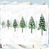 Xmas Decoration 6 Sizes of Mini Snow Pine Model Trees Scenery Trees for Christmas Decoration Winter Ornaments Crafts for Home