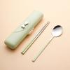 304 Stainless Steel 3-Piece Cutlery Set: Fork, Spoon, Chopsticks – Portable for Camping, Travel, or Student Use.