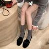 Spring New Niche Retro Velvet Flat-soled Single Shoes Commuting Sweetheart Miu's Home One-pedal Bow Loafers