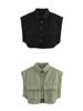 Women's Patchwork Irregular Polo Collar Denim Cardigan Top