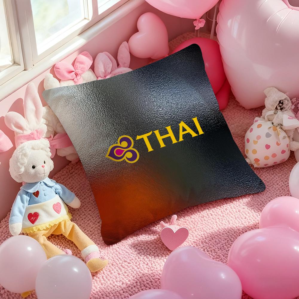 Thai Airways International Cushion Cover Pattern Printed Pillowcase For Living Room Sofa Cushion Cover & Bedroom Decor