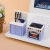 1 Set Dollhouse Simulation Mini Kitchen Utensils Gas Stove Model Scene Decoration Dolls House Miniature Kitchen Accessories