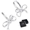 Silver earrings with bows, hoops, clasps, 925 silver