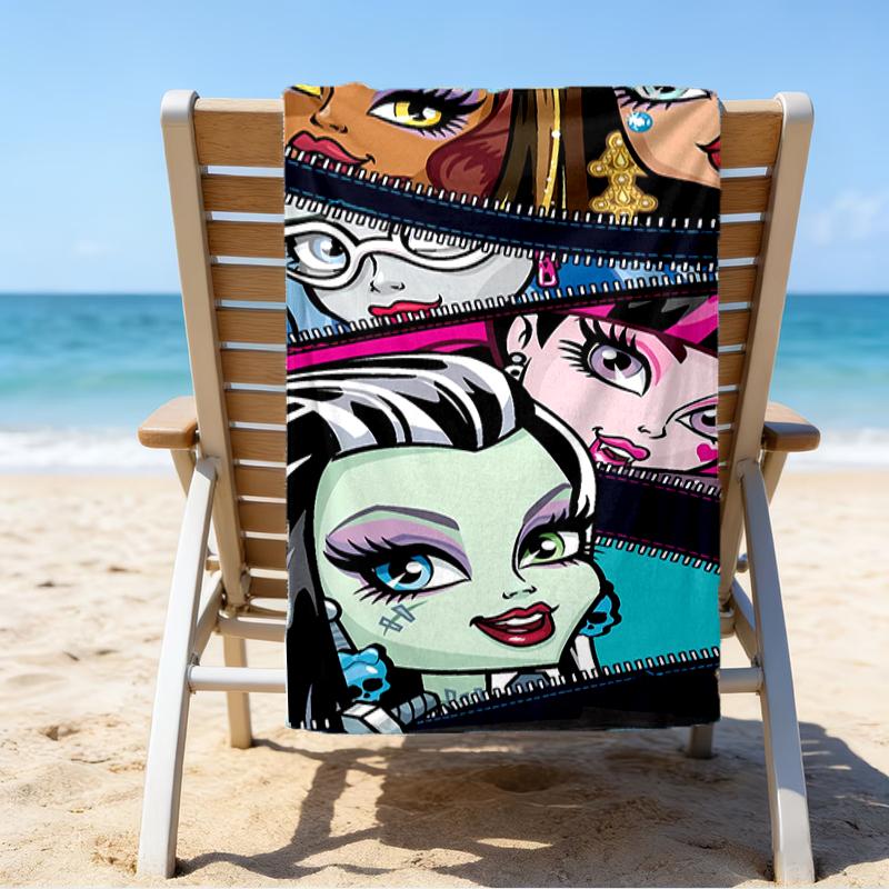 Proof Beach Towel with a Monster High1 Pattern - Soft,absorbent,quick-drying,machine Washable - Perfect for Swimming,camping,bathing
