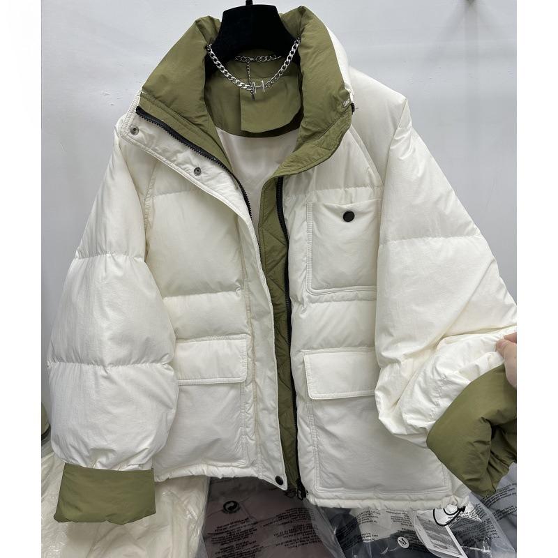 

Зимнее новое хлопковое пальто с воротником-стойкой в корейском стиле, женское короткое свободное утолщенное пальто для невысоких XL