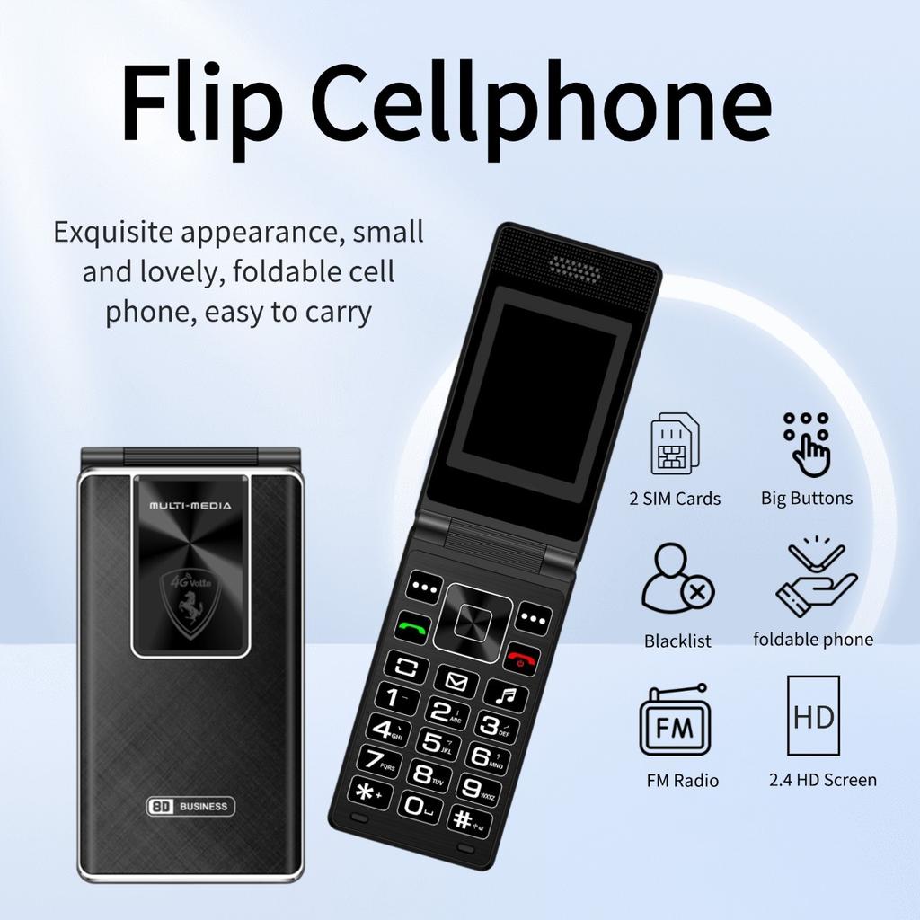 Klassisk Flip Business Seniormaskin Seniormaskin Ekstramaskin Knapp Seniormobiltelefon Sammenleggbar Holdbar Stor Knapp
